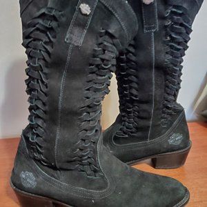 Harley Davidson Aalina Suede Woven Boot  - sz 10